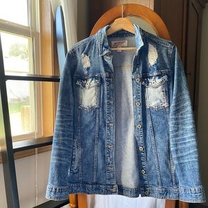 distressed oversize denim jacket